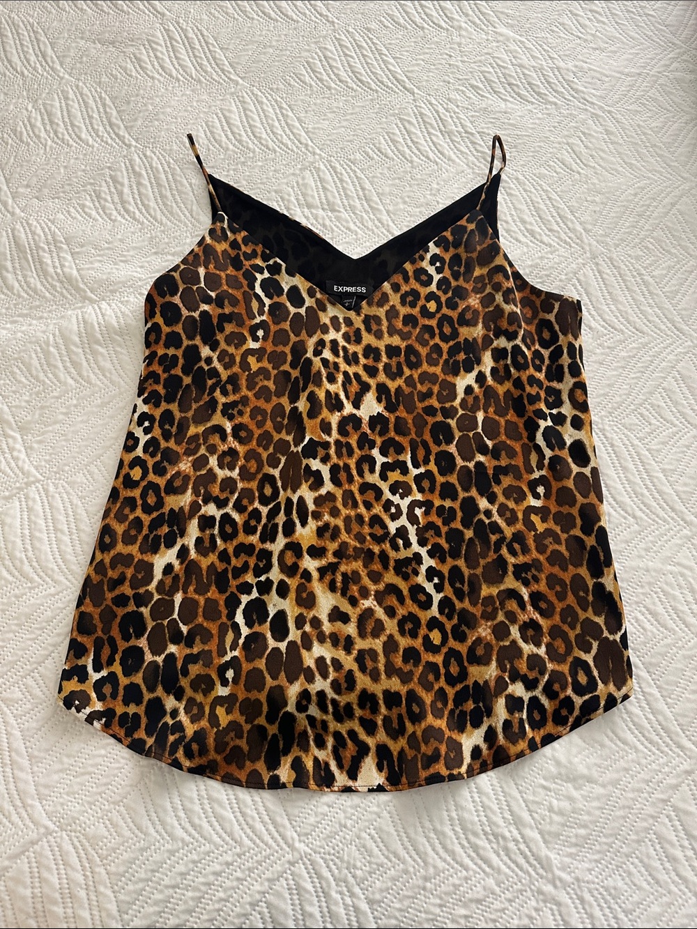 Express Leopard-Print Satin Cami - Brown & Black